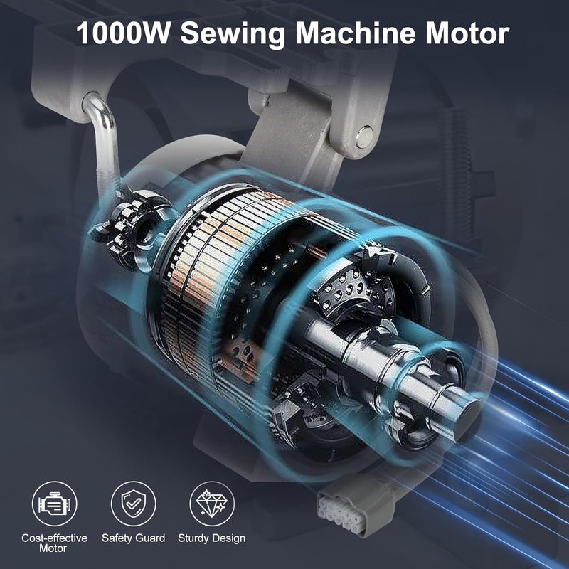 Longse Industrial Sewing Machine Servo Motor, AC110V, 1000W, 6000RPM, Servo Motor Sewing Machine with Controller and Foot Switch, Run CW and CCW, Silent, Instructions - Image 3